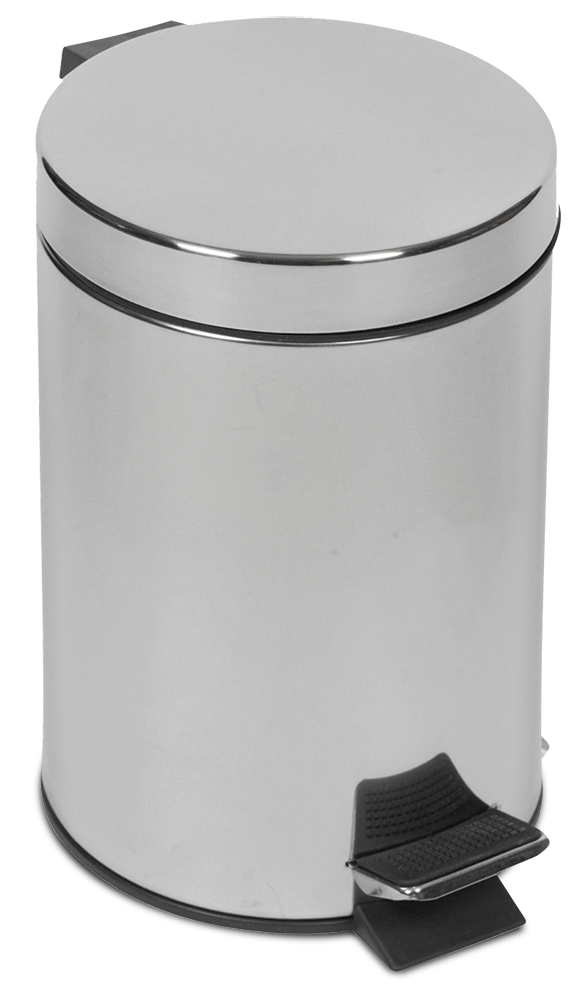 [486012] Papelera inox con tapa y pedal