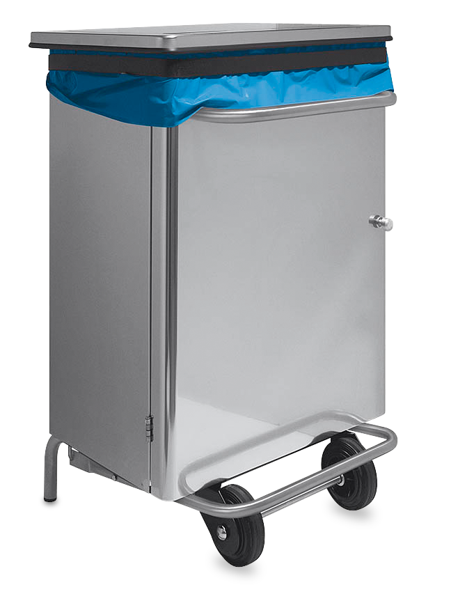 Papelera inox de 70 lt apertura frontal