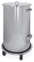 Papelera inox con tapa y ruedas 70 lt