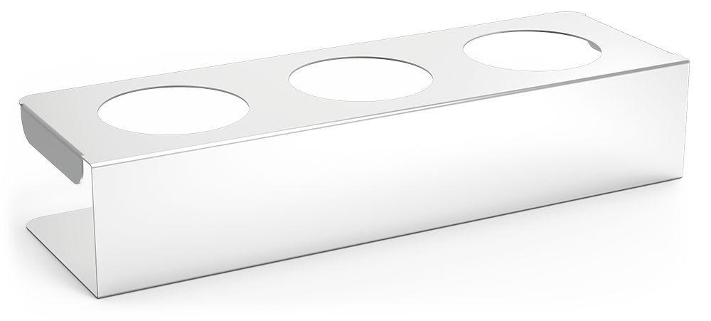 [040244] Suport organitzador d'acer inoxidable per a 3 salses