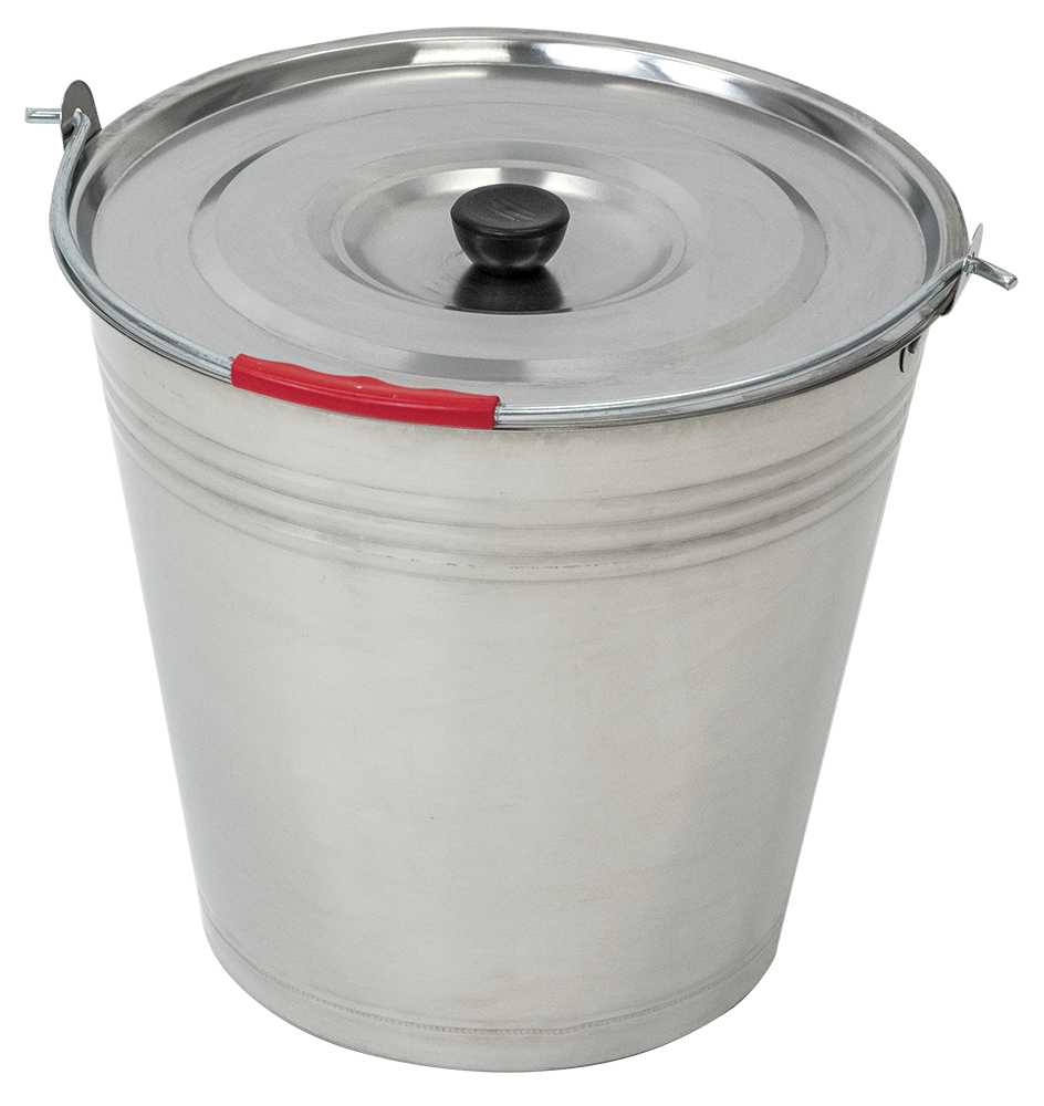 Cubo de acero inoxidable con tapa 15L serie GO