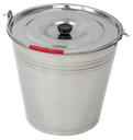 Cubo de acero inoxidable con tapa 15L serie GO