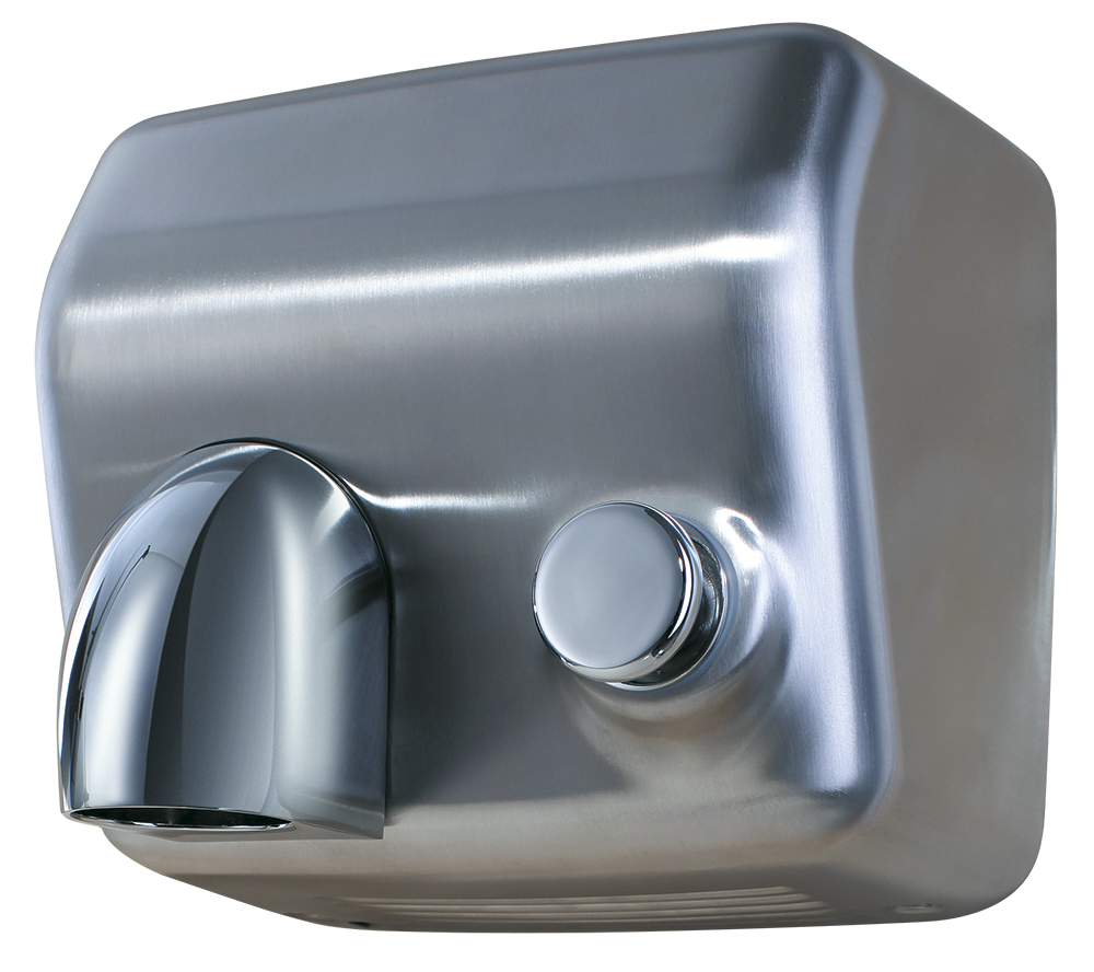 [460290] Secamanos inox con pulsador y tobera