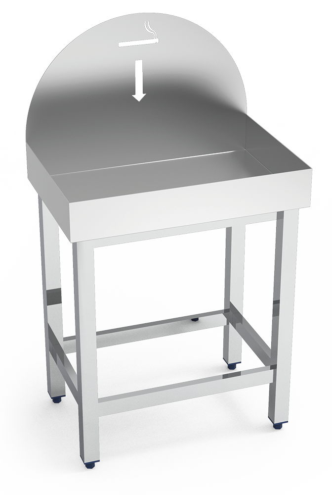 [080650] Cenicero inox con soporte y depósito de arena