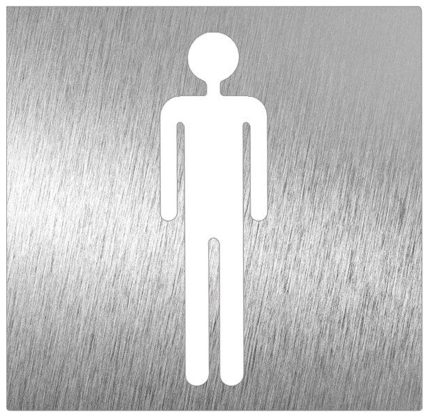[082602] Pictograma inox - Aseo Hombre