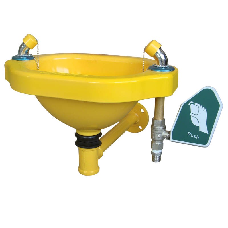 [11016] Pileta Lavaojos de Pared, Amarillo con Pulsador
