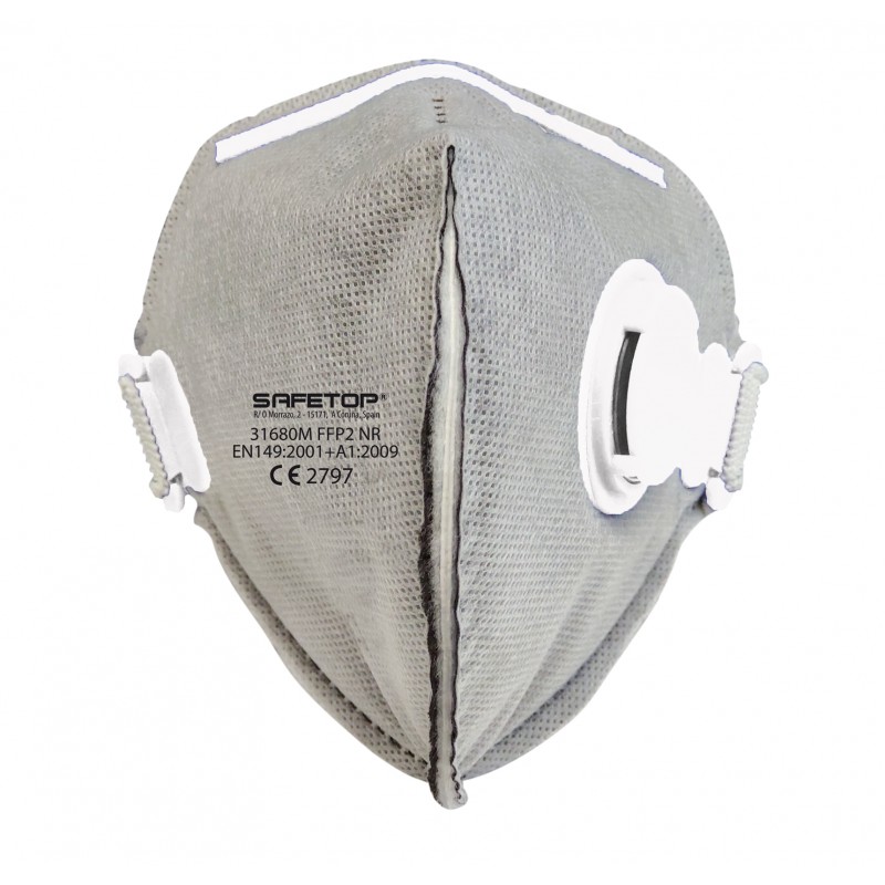 [31680M] FFP2 NR SERIE EMÉ, mascarilla plegable vertical carbón