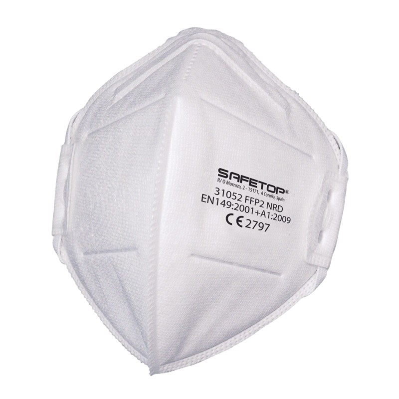 FFP2 NRD, mascarilla plegable vertical sin válvula