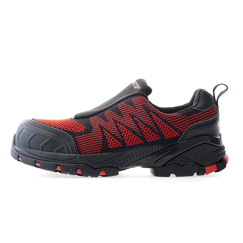TOKIO, zapato rojo S1P sin cordones elástico Flytex
