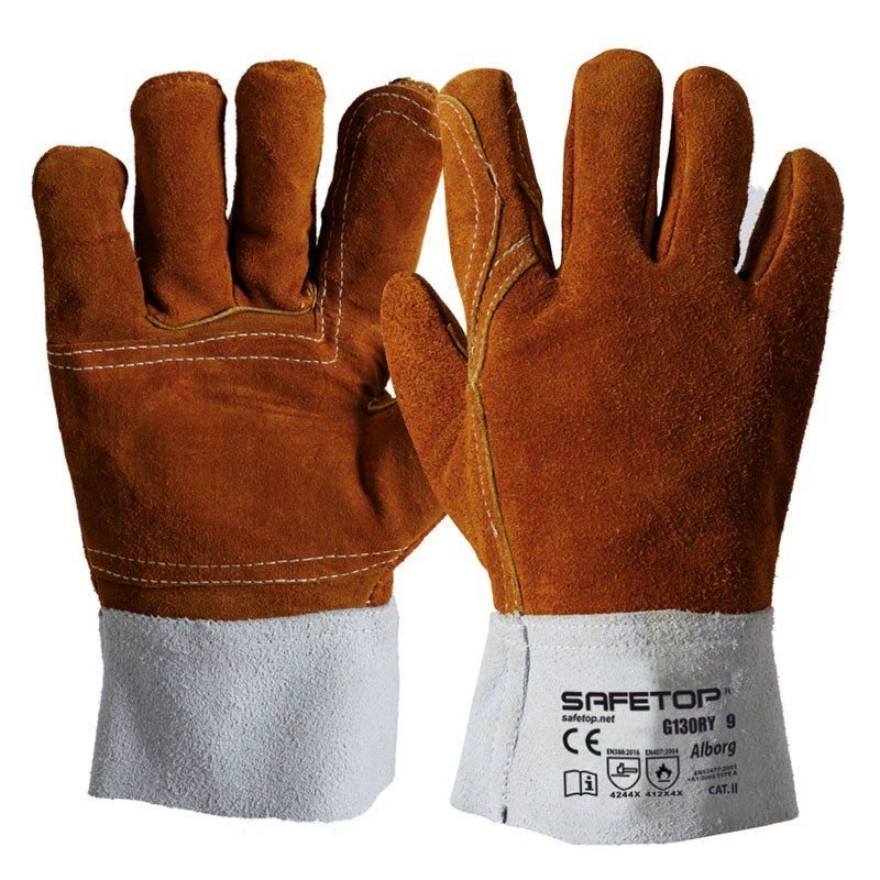 [G130RY] ALBORG, guante de soldador piel serraje 28 cm talla única