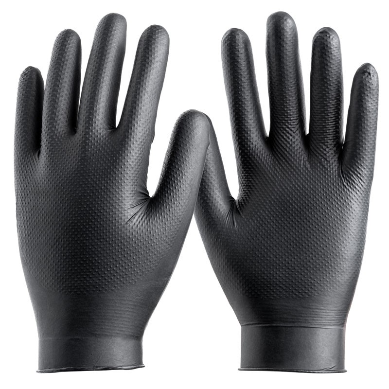 [061B] Diamond Safe, Guante Químico Nitrilo Negro Diamantado