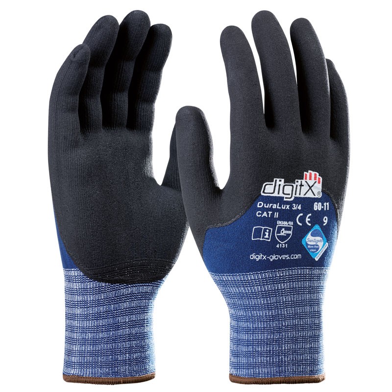 [60-11] Duralux 3/4 Coat, Guante de Lycra-nitrilo Satinizado