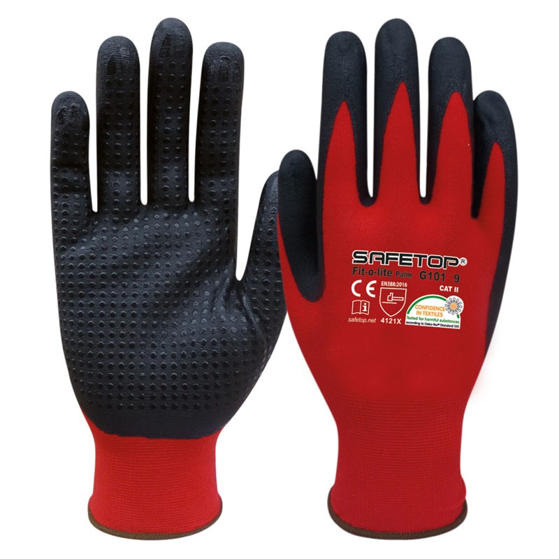 [G101] Fit-o-lite Dots, Guante Nitrilo Puntos en la Palma