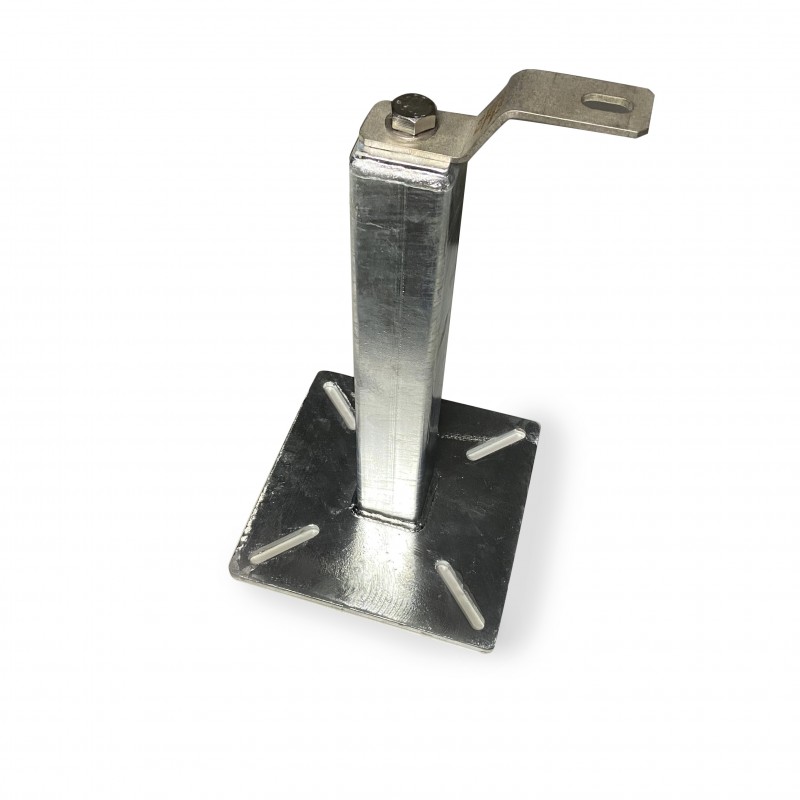 [80187] Anclaje Poste, C/base de 200x200+poste 400mm+anilla Enganche